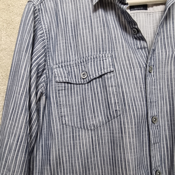 Vintage Billabong Shirt Mens Size Medium Long Sleeve Button Up Stripe Blue White - Picture 5 of 10